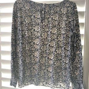 Floral blouse with button up keyhole back